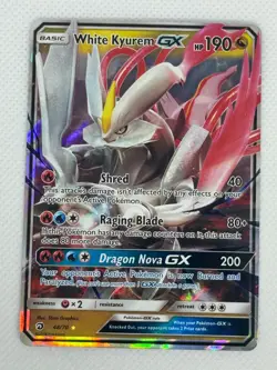 ULTRA RARE White Kyurem GX 48/70 Pokemon Sun & Moon Dragon Majesty Holo Rare - Image 1