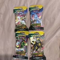 Pokemon Evolving Skies Sleeved Booster Pack Art Set - Image 1
