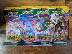 Pokemon - Evolving Skies Sleeved Booster Pack Art Set (4 Boosters) - New/Sealed - Image 1