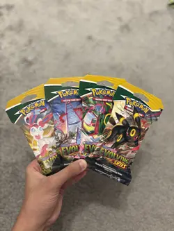 Pokemon Evolving Skies Sleeved Booster Packs - Full Art Set (x4 Packs). - Image 1