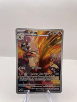 Pokemon Destined Rivals EX Blaziken 192/182 NM Full Art illustration Rare Card - Image 1