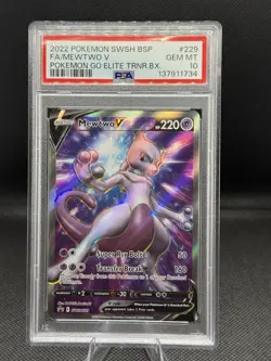 Mewtwo V - SWSH229 PSA 10 Black Star Promo Full Art Pokemon - GEM MT PSA 10 - Image 1