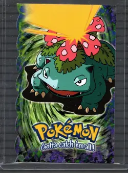 RARE Blue Label 1st Print Venusaur #3 (Die-Cut Embossed) 1999 Topps Pokemon - NM - Image 1