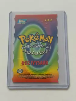 IVYSAUR #02 2 OF 12 POKEMON EVOLUTION TOPPS DIE CUT EMBOSSED BLUE LABEL - Image 2