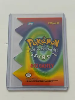 GASTLY #92 EV04 OF 12 POKEMON EVOLUTION TOPPS DIE CUT EMBOSSED BLUE LABEL - Image 2