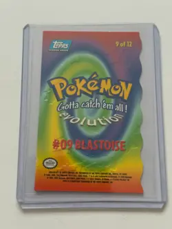 BLASTOISE #09 9 OF 12 POKEMON EVOLUTION TOPPS DIE CUT EMBOSSED BLUE LABEL - Image 2
