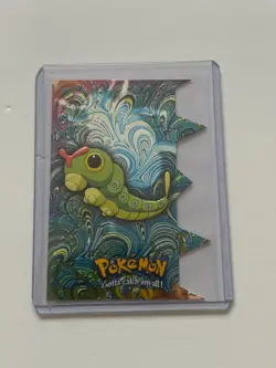 CATERPIE #10 EV1 OF 12 POKEMON EVOLUTION TOPPS DIE CUT EMBOSSED BLUE LABEL - Image 1