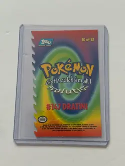DRATINI #147 10 OF 12 POKEMON EVOLUTION TOPPS DIE CUT EMBOSSED BLUE LABEL - Image 2