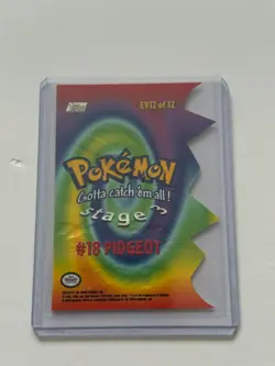 PIDGEOT #18 EV 12 OF 12 POKEMON EVOLUTION TOPPS DIE CUT EMBOSSED BLUE LABEL - Image 2