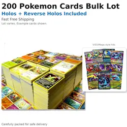 200 Pokemon Cards Bulk Lot w/ Holos & 1+ Rare EX V AR Pokemon TCG NM FreeShip - Image 2