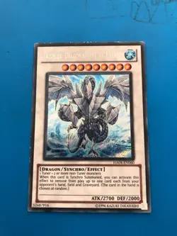 YUGIOH Secret Rare Trishula, Dragon Of The Ice Barrier HA04-EN060 PLAYED - Image 1