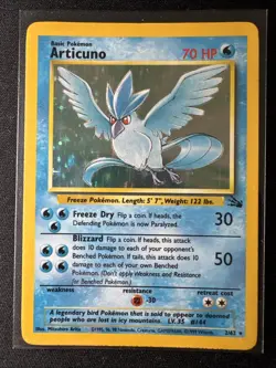 Pokemon Articuno Card Holo WOTC 2/62 Fossil Set Vintage 1999 TCG - Image 1