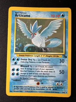 Pokemon Articuno Card Holo WOTC 2/62 Fossil Set Vintage 1999 TCG - Image 3