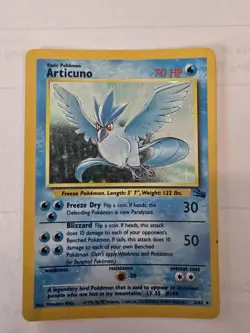 1999 Fossil Holo Moltres 12/62 and Holo Articuno 2/62 WOTC Pokemon Card TCG Set - Image 3