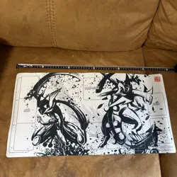 Pokemon Card Rubber Playmat Sumi-e Retsuden Greninja and Mega Sceptile Japan - Image 1