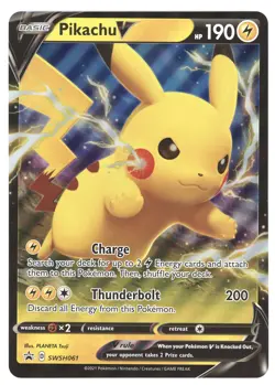 2021 Pokemon SWSH Black Star Promos Pikachu V (Jumbo Card) Rare #SWSH061 - Image 1