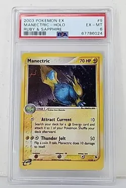 Manectric 9/109 EX Holo Ruby & Sapphire Rare 2003 Pokemon Card Graded PSA 6 - Image 2