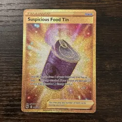 Suspicious Food Tin 80/73 Gold Secret Rare Champions Path Pokemon Card Mint - Image 1