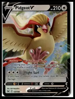 Pidgeot V Pokemon 137/196 Ultra Rare SWSH11: Lost Origin Pokemon Card - Image 1