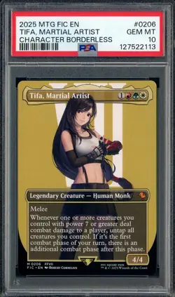 2025 MTG FINAL FANTASY COMMANDER #0206 TIFA MARTIAL ARTIST BORDERLESS PSA 10 - Image 1