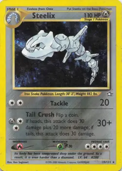 Steelix 15/111 Holo Rare Neo Genesis Pokemon Card TCG - Image 3
