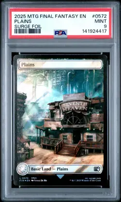 2025 MTG FINAL FANTASY SURGE FOIL #0572 PLAINS PSA 9 - Image 1