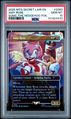 2025 MTG SECRET LAIR DROP SONIC: FRIENDS & FOES-FOIL #2083 AMY ROSE PSA 10 - Image 1