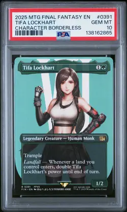 2025 MTG FINAL FANTASY CHARACTER BORDERLESS #0391 TIFA LOCKHART PSA 10 - Image 1