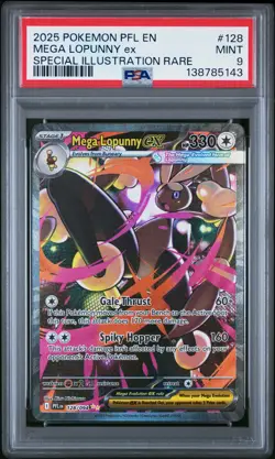 2025 POKEMON PHANTASMAL FLAMES SPECIAL ILLUSTRATION RARE MEGA LOPUNNY EX PSA 9 - Image 1