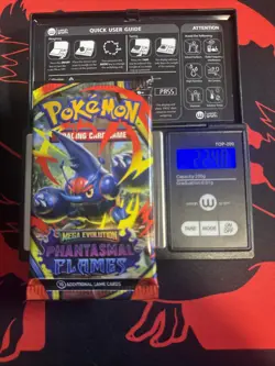 22.48g HEAVY - Pokemon TCG M-E Phantasmal Flames Booster Pack Sealed / Semi GoDU - Image 1