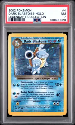 2002 POKEMON LEGENDARY COLLECTION #4 DARK BLASTOISE-HOLO PSA 7 - Image 1
