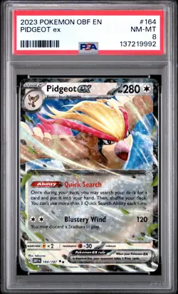 2023 POKEMON OBF EN-OBSIDIAN FLAMES #164 PIDGEOT EX PSA 8 - Image 1