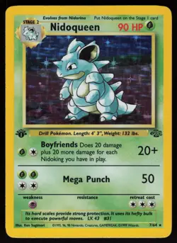 Nidoqueen 7/64 Rare Jungle Holo 1st Edition Pokemon - Image 1