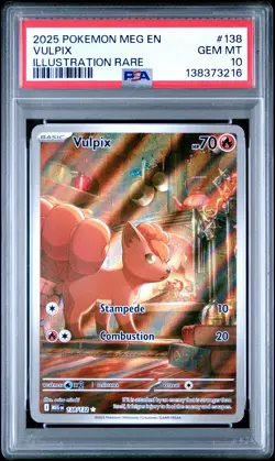 2025 POKEMON MEG EN-MEGA EVOLUTION ILLUSTRATION RARE #138 VULPIX PSA 10 - Image 1