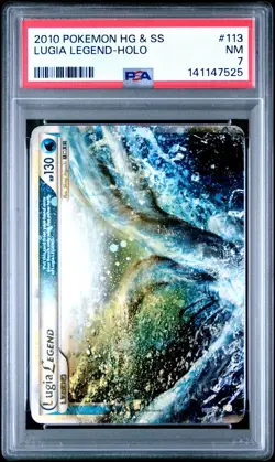 2010 POKEMON HEARTGOLD & SOULSILVER #113 LUGIA LEGEND-HOLO PSA 7 - Image 1