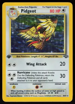 Pidgeot 8/64 Rare Jungle Holo 1st Edition Pokemon - Image 1