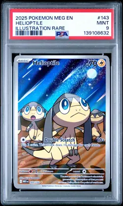 2025 POKEMON MEG EN-MEGA EVOLUTION ILLUSTRATION RARE #143 HELIOPTILE PSA 9 - Image 1