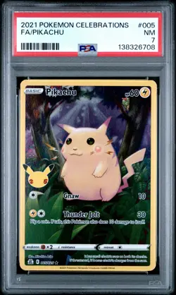 2021 POKEMON CELEBRATIONS #005 FULL ART/PIKACHU PSA 7 - Image 1
