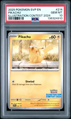 2025 POKEMON SVP EN-SV BLACK STAR PROMO ILLUSTRATION CONTEST 2024 PIKACHU PSA 10 - Image 1