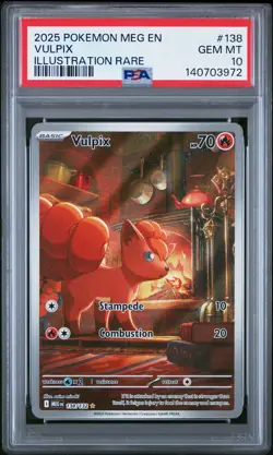 2025 POKEMON MEG EN-MEGA EVOLUTION ILLUSTRATION RARE #138 VULPIX PSA 10 - Image 1