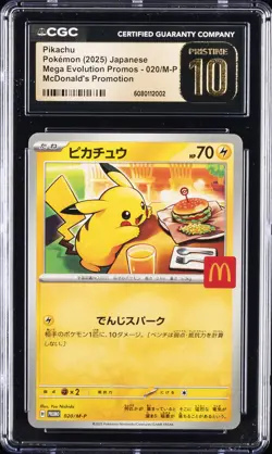 2025 POKEMON JAPANESE M-P PROMO MCDONALD'S #020 PIKACHU CGC 10 PRISTINE - Image 1