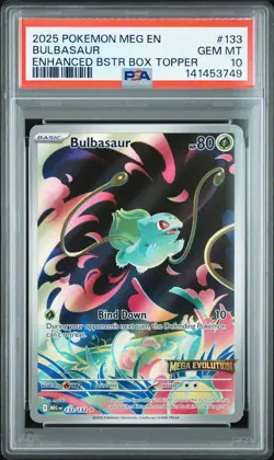 2025 POKEMON MEG EN-MEGA EVOLUTION ENHANCED BOOSTER BOX TOPPER BULBASAUR PSA 10 - Image 1