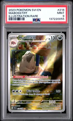 2023 POKEMON SVI EN-SCARLET & VIOLET ILLUSTRATION RARE #218 MABOSSTIFF PSA 9 - Image 1