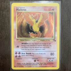 Moltres 12/62 Fossil Unlimited (1999) Holo Rare Card Vintage WOTC Pokemon TCG - Image 1