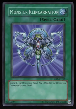 Monster Reincarnation DR3-EN105 Super Rare Dark Revelation Volume 3 Yu-Gi-Oh - Image 1