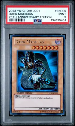 2023 YU-GI-OH! LC01-LEGEND COLLECTION 25TH ANV ED #EN005 DARK MAGICIAN PSA 9 - Image 1