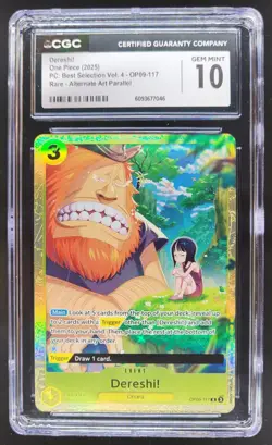 2025 ONE PIECE CCG DERESHI! ALTERATE ART RARE OP09-117 CGC 10 C PT - Image 1