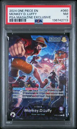 2024 ONE PIECE PROMOS PSA MAGAZINE EXCLUSIVE #060 MONKEY D. LUFFY PSA 7 - Image 1