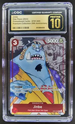 2022 ONE PIECE CCG JINBE PROMO 25TH ANNIVERSARY ST01-005 CGC 10 PRISTINE D PT - Image 1