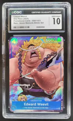2025 ONE PIECE CCG EDWARD WEEVIL RARE EB01-023 CGC 10 A PT - Image 1